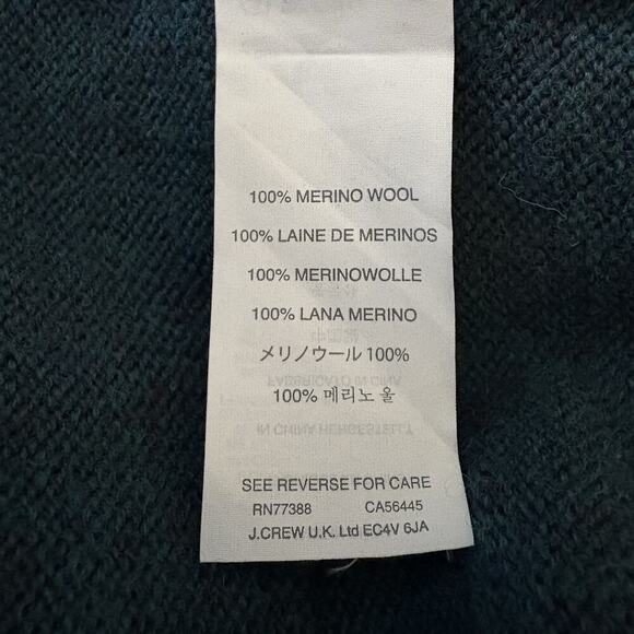 J. Crew Green Merino Wool Shawl Collar Sweater Mens Size Large (1924) - Picture 4 of 5